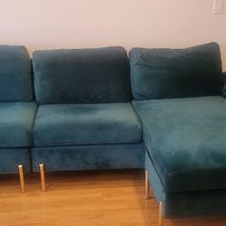 Green Velvet Sofa 