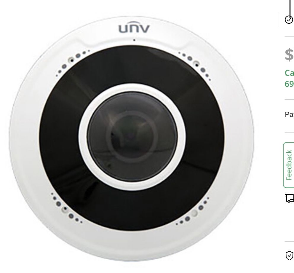 2 Available Uniview-360 Degree Network Fisheye Dome Camera with Night Vision