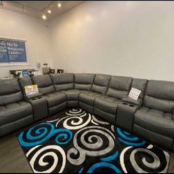  SECTIONAL RECLINING SOFA WITH THREE RECLINERS!!! TEXT 30777 TO 22462 FOR $50 DOWN!!!DELIVERY TONIGHT!!!