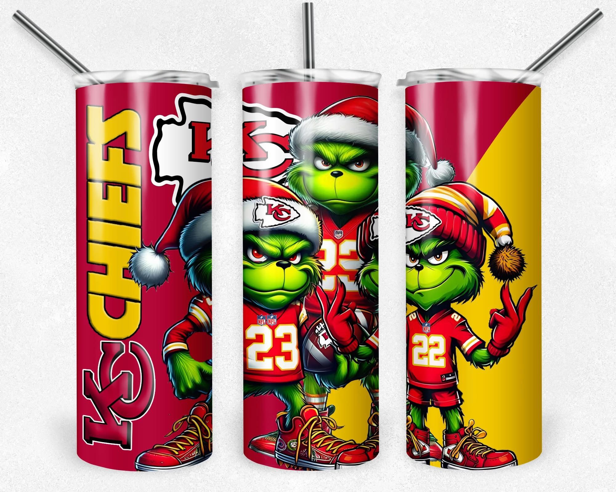 Kansas City Chiefs Grinch Football Tumbler