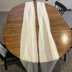 Two White Chiffon Table Runners