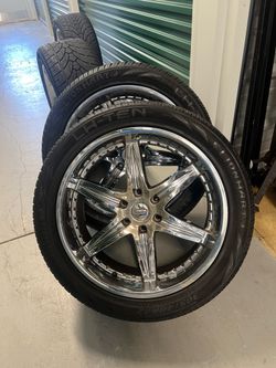 Set of 4 tires and rims.