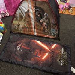 Star Wars Kylo Ren matching tent & sleeping bag and Star Wars blanket