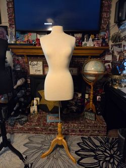 Female Dress Form Mannequin with Wood Stand