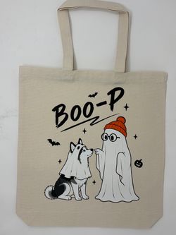 Boo-P Halloween Canvas Tote Bag