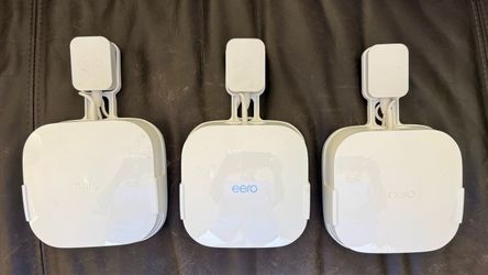 3 eero Pro 6 WiFi Mesh WiFi system with wall plug mounts!
