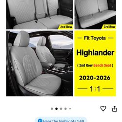 Seat Covers And Husky Front Floor Mats 2024 Toyota Highlander 
