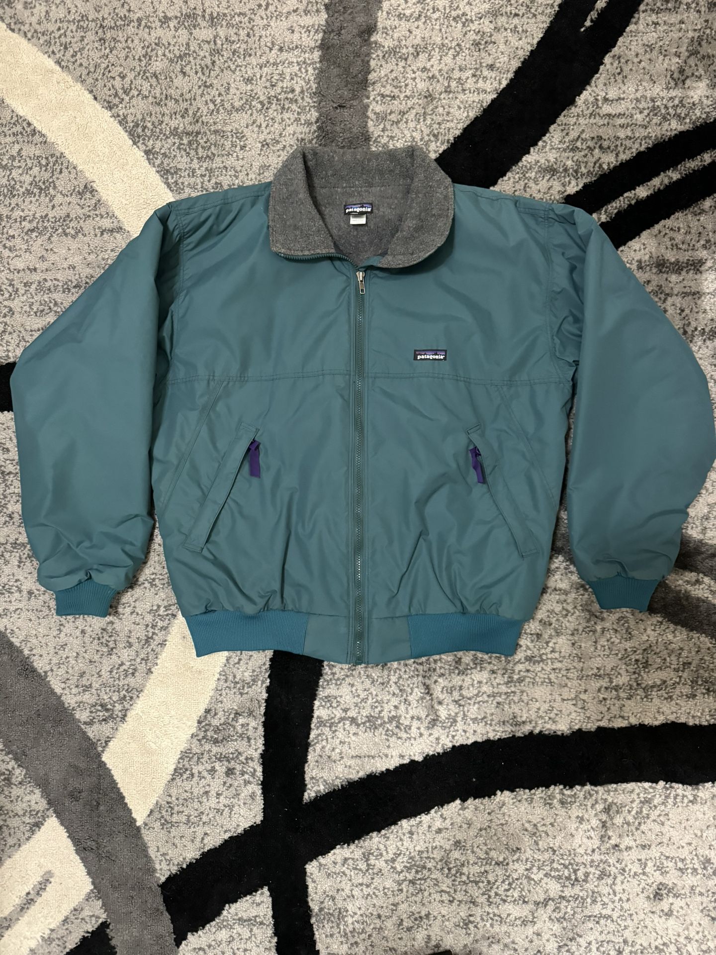 Patagonia Shelled Synchilla Full Zip Jacket USA Made Green Mens Large VTG 1993