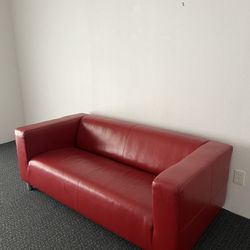 Modern Red Leather Couch