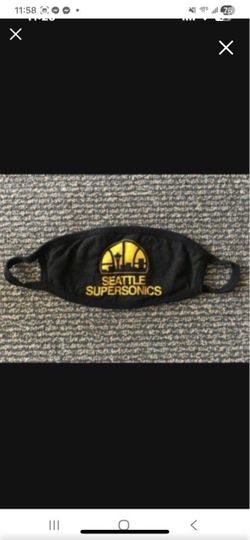 NEW Seattle Super Sonics Men Women Unisex Cotton Face Mask Basketball Game Team  Work Office School Travel Work Office School Commute Airplane