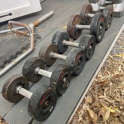 Three (3) Pairs Of GP Commercial Quality Dumbbells - 20/30/40