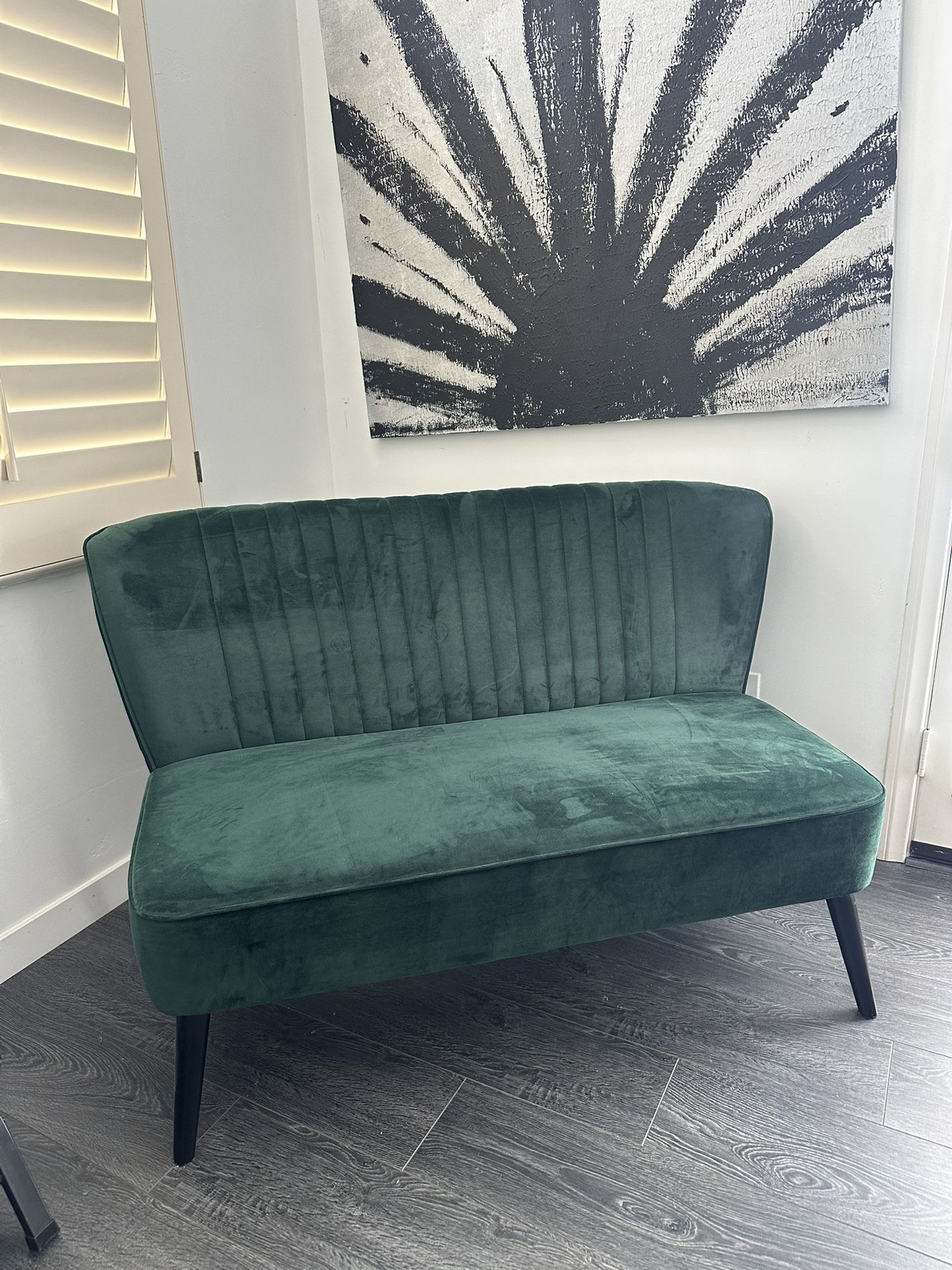 Velvet Green Loveseat