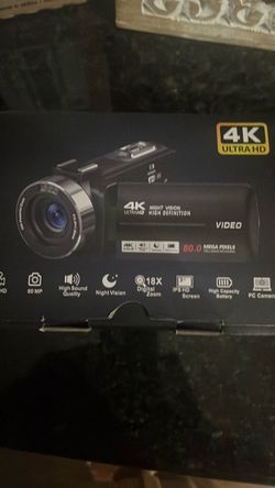 4K 80MP Camcorder Video Camera 18X Zoom Vlogging Camera for YouTube Webcam IR Night Vision 3.0" IPS Screen Video Camera Recorder With Remote Control, 