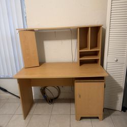 Wooden Desk With Shelves 