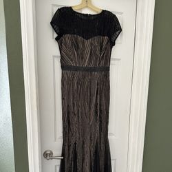 Black Sequin Evening Dress Gown, Sz 4