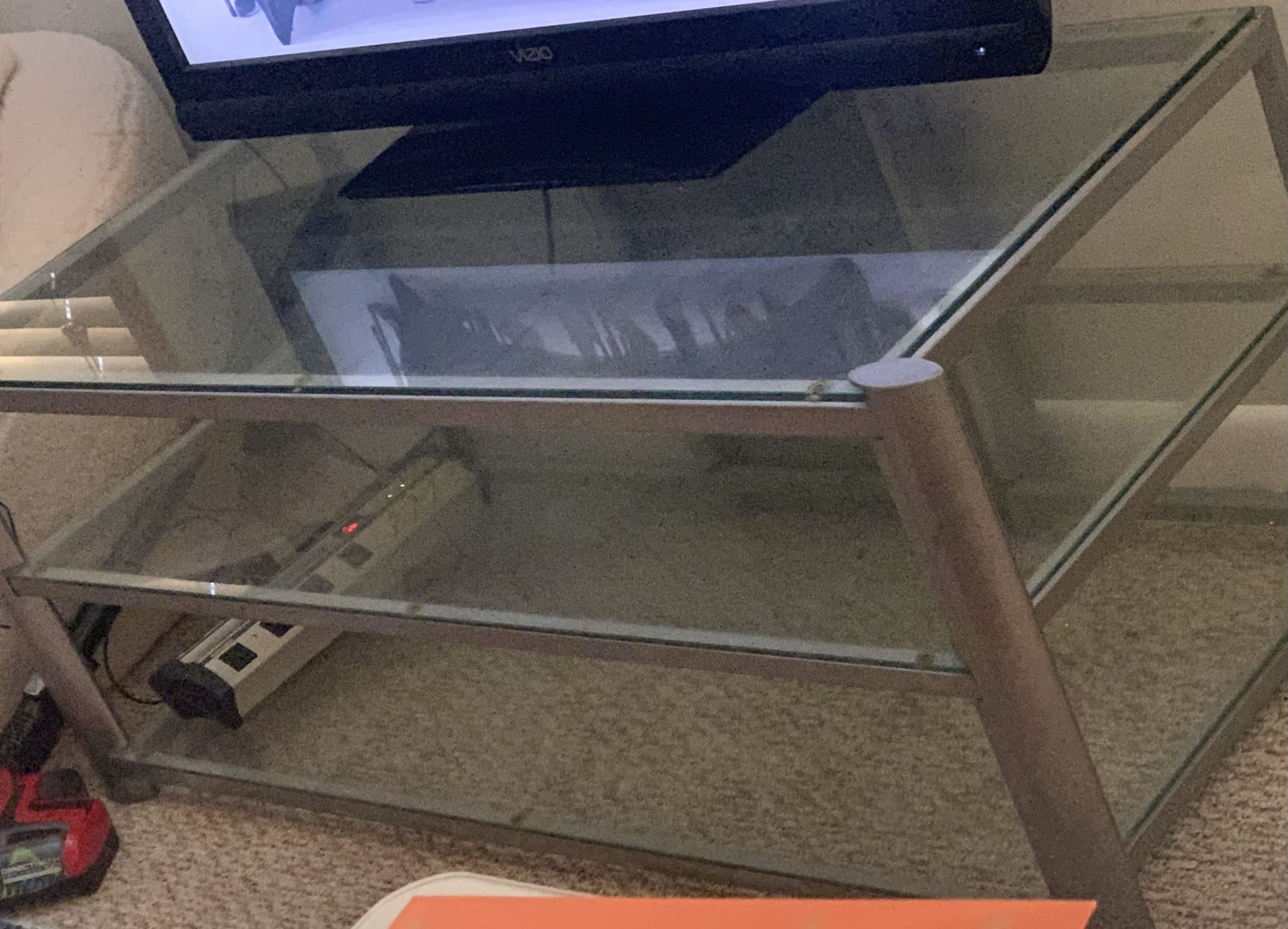 Metal / Glass Entertainment Center TV Stand