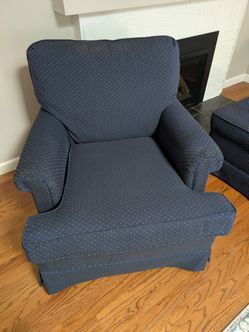 Navy Blue Upholstered Armchair