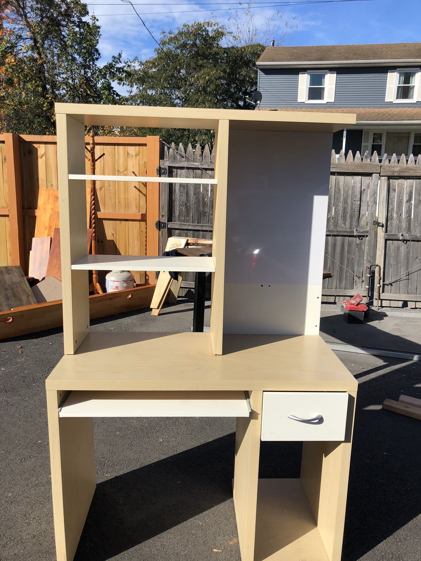 IKEA Study Desk Mikael  + hutch & bookshelf