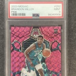 2023 Mosaic Brandon Miller Pink #252 86/149 PSA 9 MINT