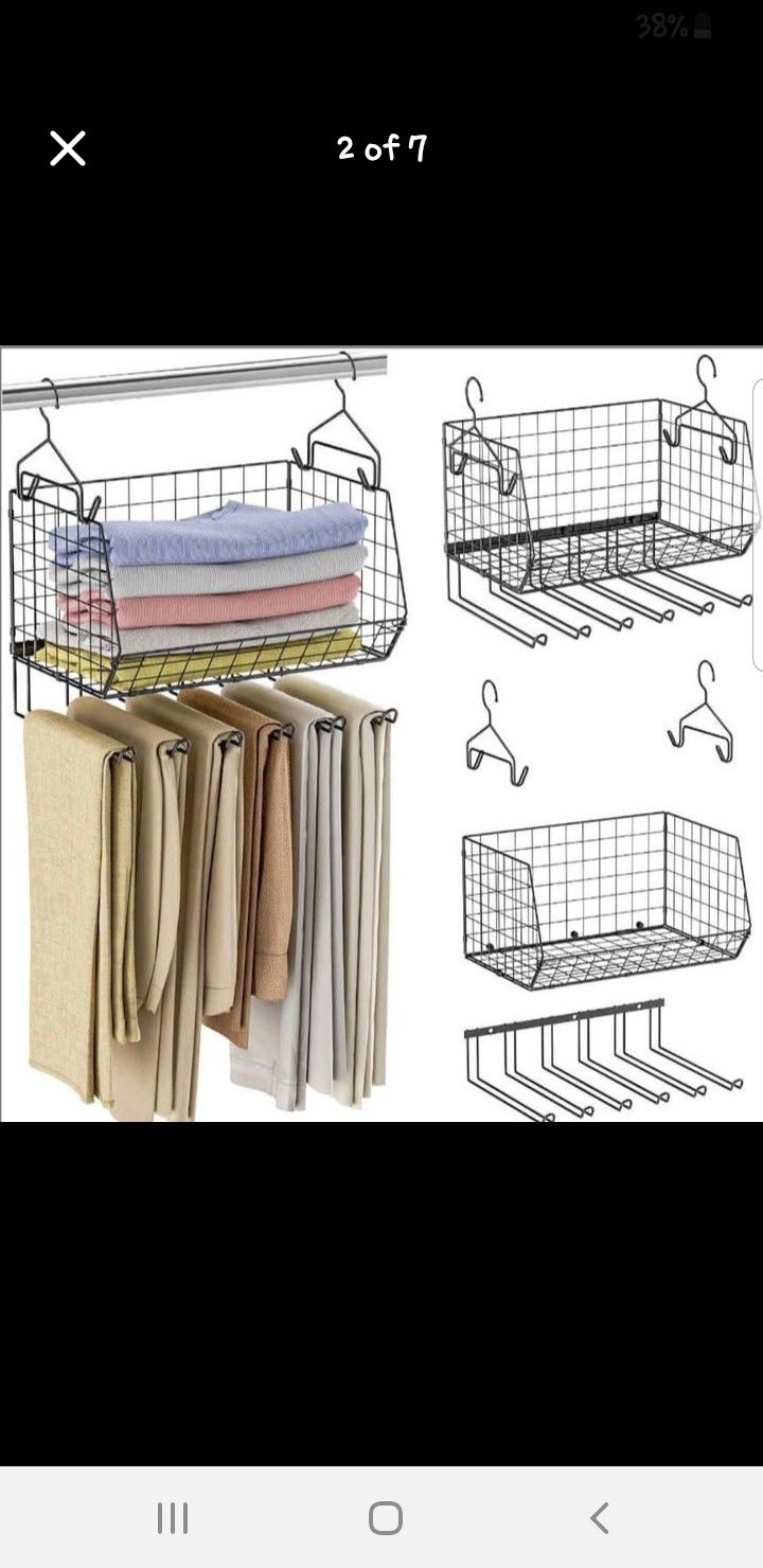  X-Cosrack Hanging Closet Organizers And Storage With Pants Hangers