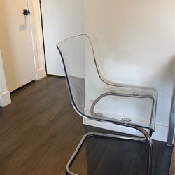 4 clear/chrome plated chairs- from IKEA
