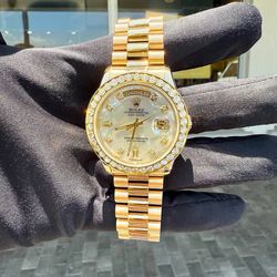 Rolex Day-Date 36mm 18238 MOP Natural VS Diamond dial & bezel 5CTW Double Quickset
