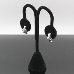 Women's 14k White Gold & Diamond Earrings 3.5g I I1   #30796