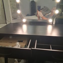 Kids Mirror Dresser With Lights Control