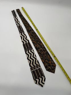 Lot of 2 Vintage Mens Ties Screenplay Martin Wong & Ruyada Abstract Silk