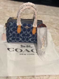 Navy Blue Coach Mini Rowan Crossbody Bag