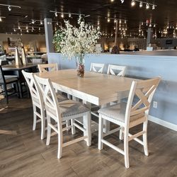 White 7pc Counter Height Dining Room Set