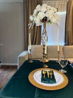 Gold Textured Charger Plates ($150)