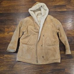 Gallery Genuine Leather Shearling-Lined Jacket – Tan