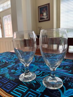 Clear Glass Goblets Set of 2