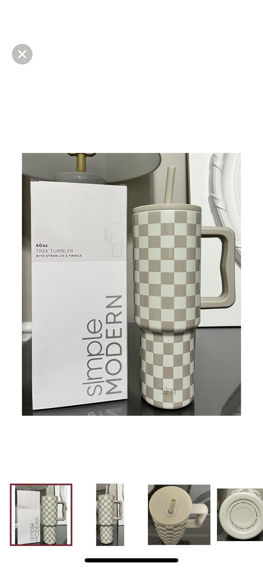 Simple Modern, Dining, Nwt Simple Modern Trek 4oz Tumbler With Handle And  Straw Lid Checkmate