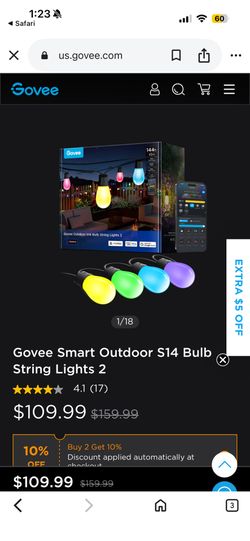 Govee Outdoor S14 Bulb String Lights 2 