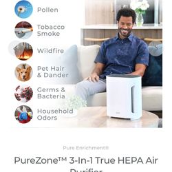 Pure Enrichment Air Filter PureZone 3-In-1 True HEPA Air Purifier