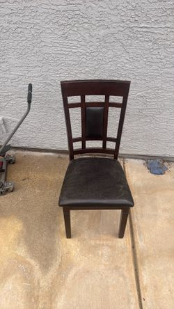 Six Leather Kitchen Chairs