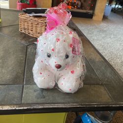 NIB CUTE PINK AND WHITE STILL WRAPPED UP MINU TEDDY BEAR