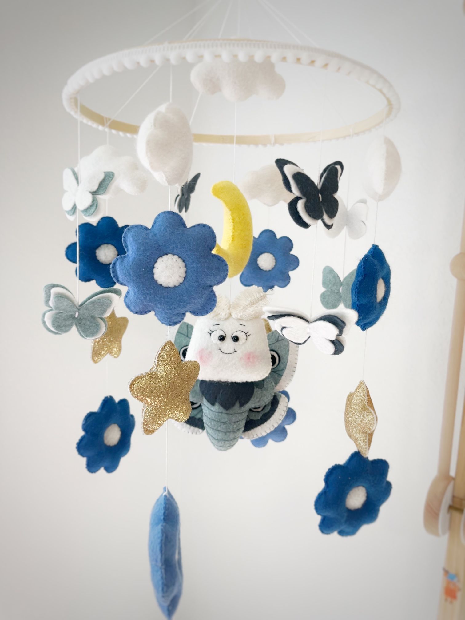 Handmade felt crib mobile A wonderful gift for a baby