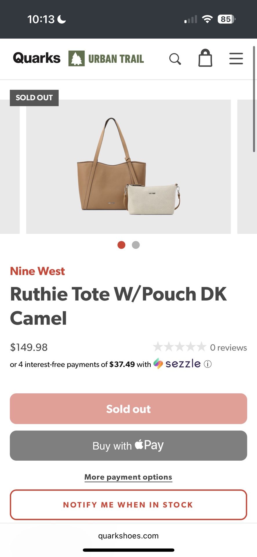 BRAND NEW nine West Ruthie Tote Pouch