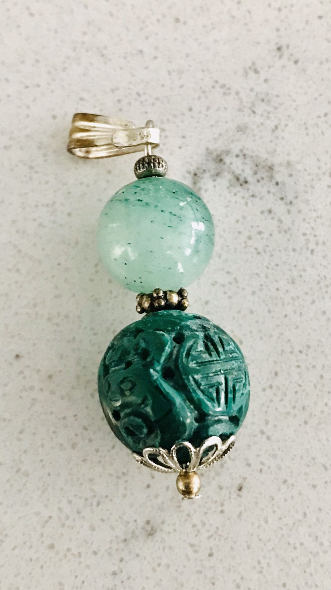 Aventurine and Malachite Pendant