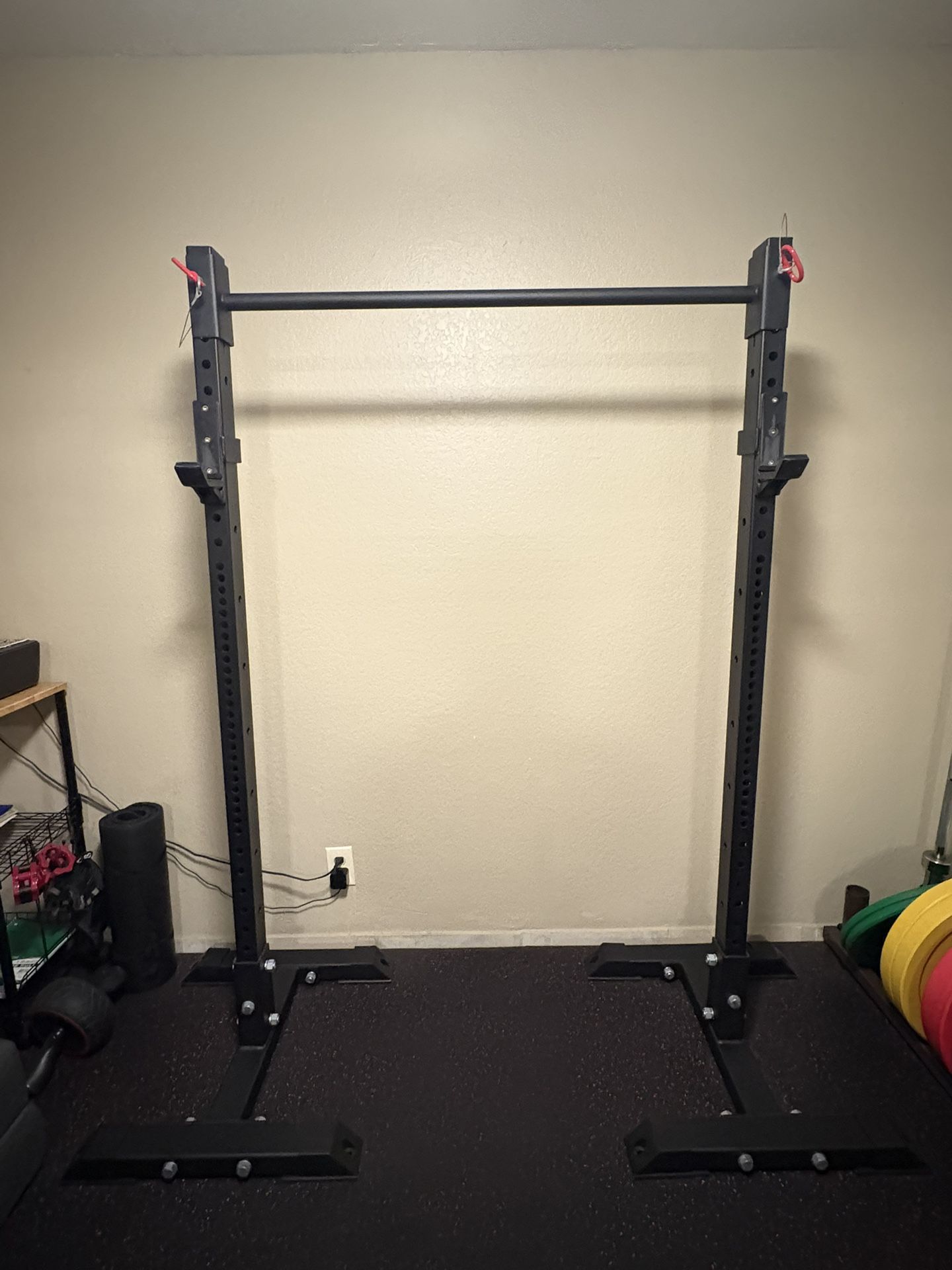Titan Fitness T-3 Squat Rack with Pull-Up Bar + Free Adjustable Bench