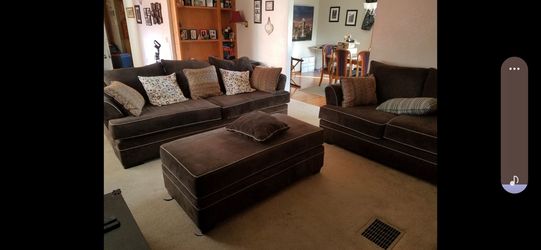 Couch loveseat and ottoman