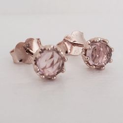 Pandora RETIRED ROSE CROWN STUD EARRINGS