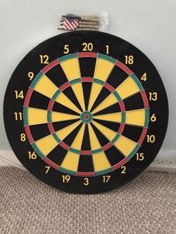 Dart Board With Darts