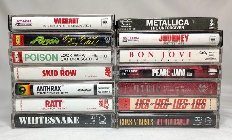Vintage 80s Rock Cassette Tapes Lot of 14 GOOD CONDITION