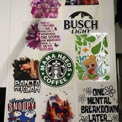 3-4” uv dtf decals