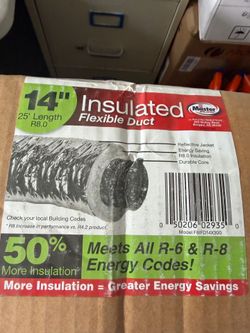 14” insulated Flexible duct 25’