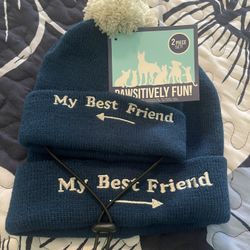 Dog And Man Winter Hat Set